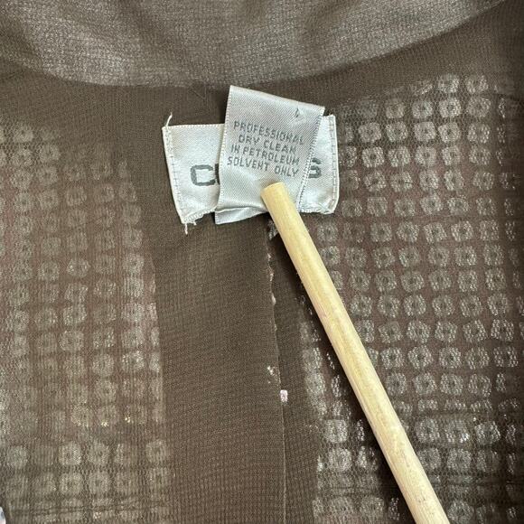 CHICO'S Sequin Snakeskin Lightweight Jacket Tie Belt Glam Statement Size 2-L - Picture 7 of 10